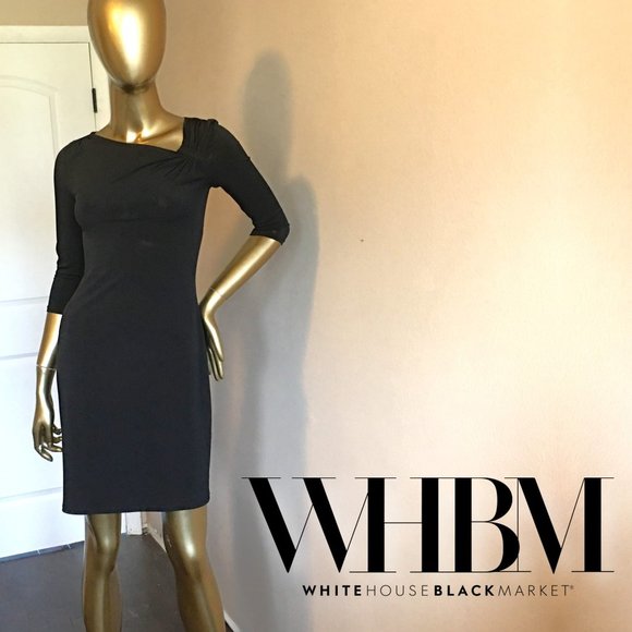 White House Black Market Dresses & Skirts - 𝗪𝗛𝗜𝗧𝗘 𝗛𝗢𝗨𝗦𝗘 | 𝗕𝗟𝗔𝗖𝗞 𝗠𝗔𝗥𝗞𝗘𝗧 3/4 Sleeve Body Con Dress